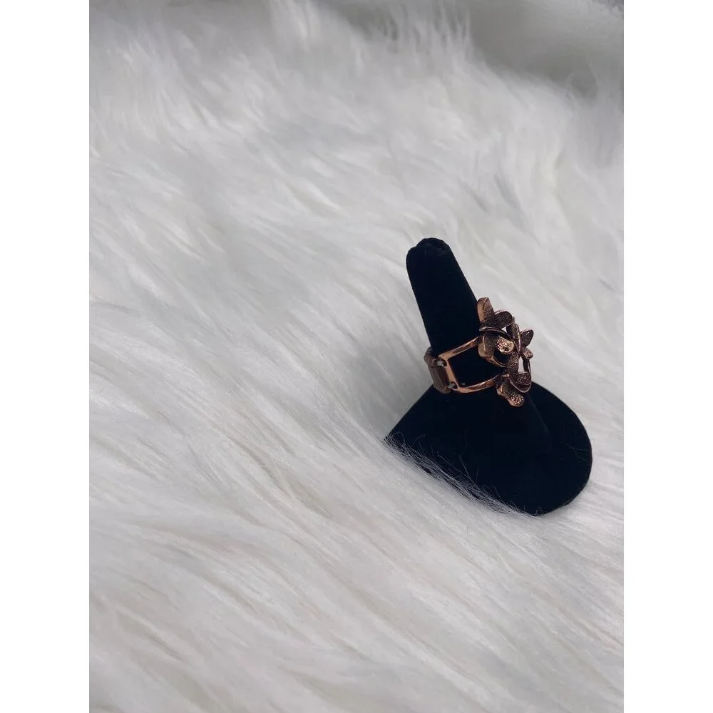 Paparazzi‎ Jewelry Full Of Flutter Copper Ring Stretch Band Butterfly For Women